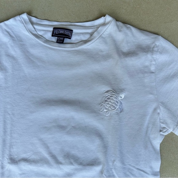 Vilebrequin Kids White Embroidered Short Sleeve T Shirt Size 12 - Picture 2 of 8